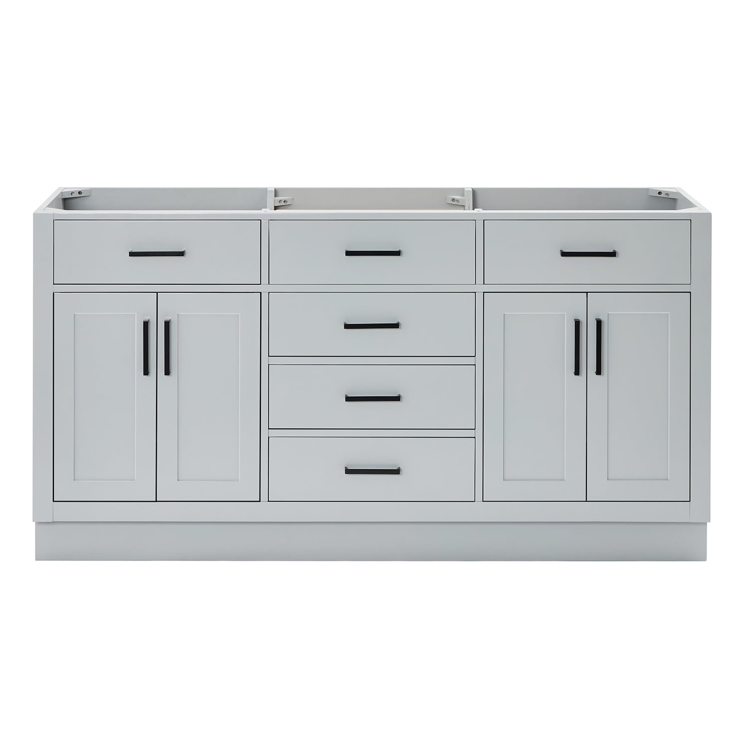 Ariel Hepburn 66 Inch Double Sink Base In Grey