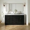 thumbnail image 1 of Ariel Hepburn 67 Inch Double Oval Sink Vanity With Carrara White Marble Countertop With 1.5 Edge In Black, 1 of 9