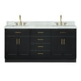 thumbnail image 1 of Ariel Hepburn 73 In. Double Rectangle Sink Vanity With 1.5 In. Carrara White Countertop In Black, 1 of 5