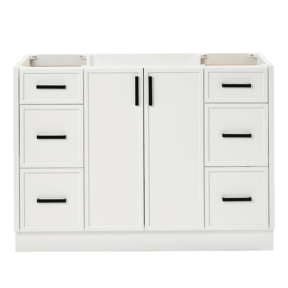 Ariel Kelly 48 Inch Single Sink Base Cabinet In White