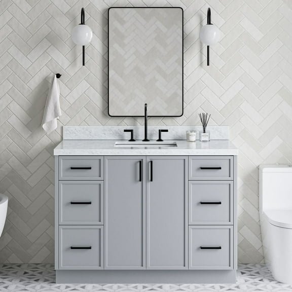 Ariel K49cwrvo Kelly 48" Free Standing Single Basin Vanity Set - Grey