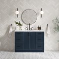 thumbnail image 1 of Ariel Kelly 49 Inch Single Oval Sink Bathroom Vanity With Pure White Quartz Countertop 1.5 Inch Edge In Midnight Blue, 1 of 12
