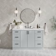 thumbnail image 1 of Ariel Kelly 54 Inch Single Rectangle Sink Bathroom Vanity With Carrara White Quartz Countertop 1.5 Inch Edge In Grey, 1 of 12