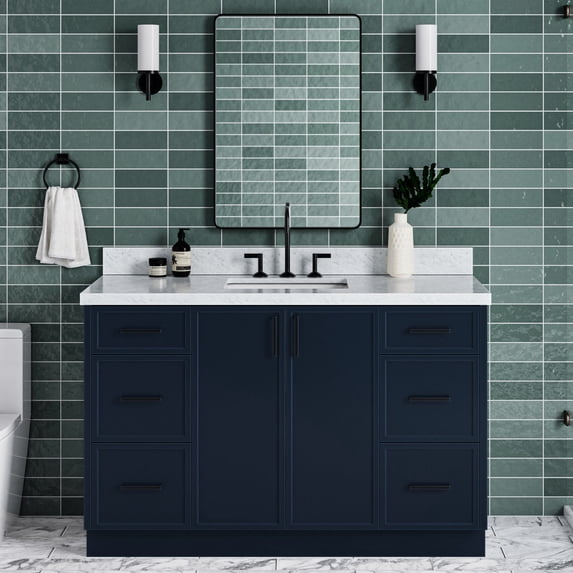 Ariel K55CWRVOMNB Kelly 54" Free Standing Single Basin Vanity Set - Blue