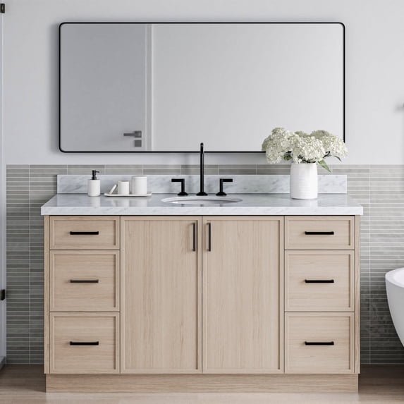 Ariel K61CWOVOWOA Kelly 60" Free Standing Single Basin Vanity Set - Wood