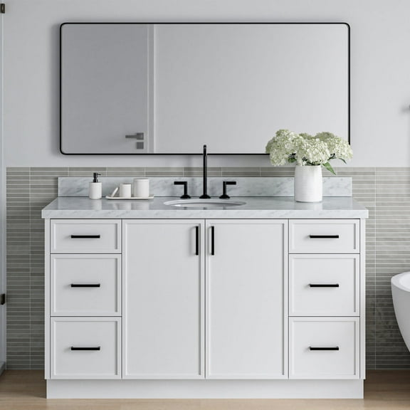 Ariel K61cwovo Kelly 60" Free Standing Single Basin Vanity Set - White