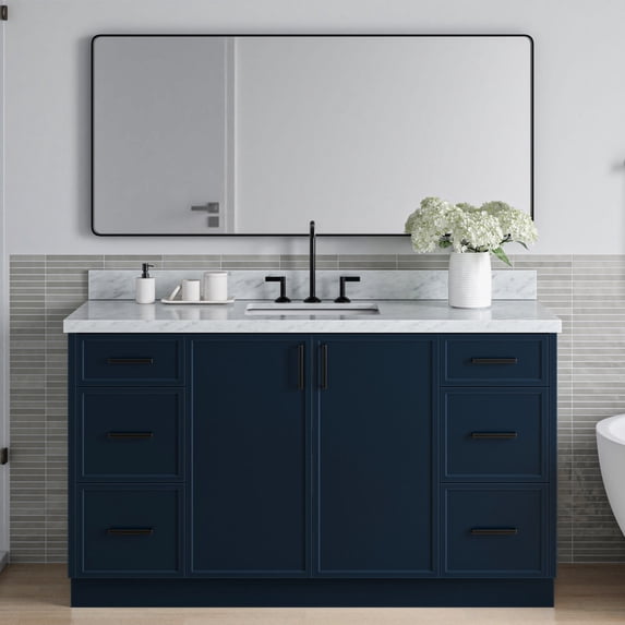 Ariel K61CWRVOMNB Kelly 60" Free Standing Single Basin Vanity Set - Blue
