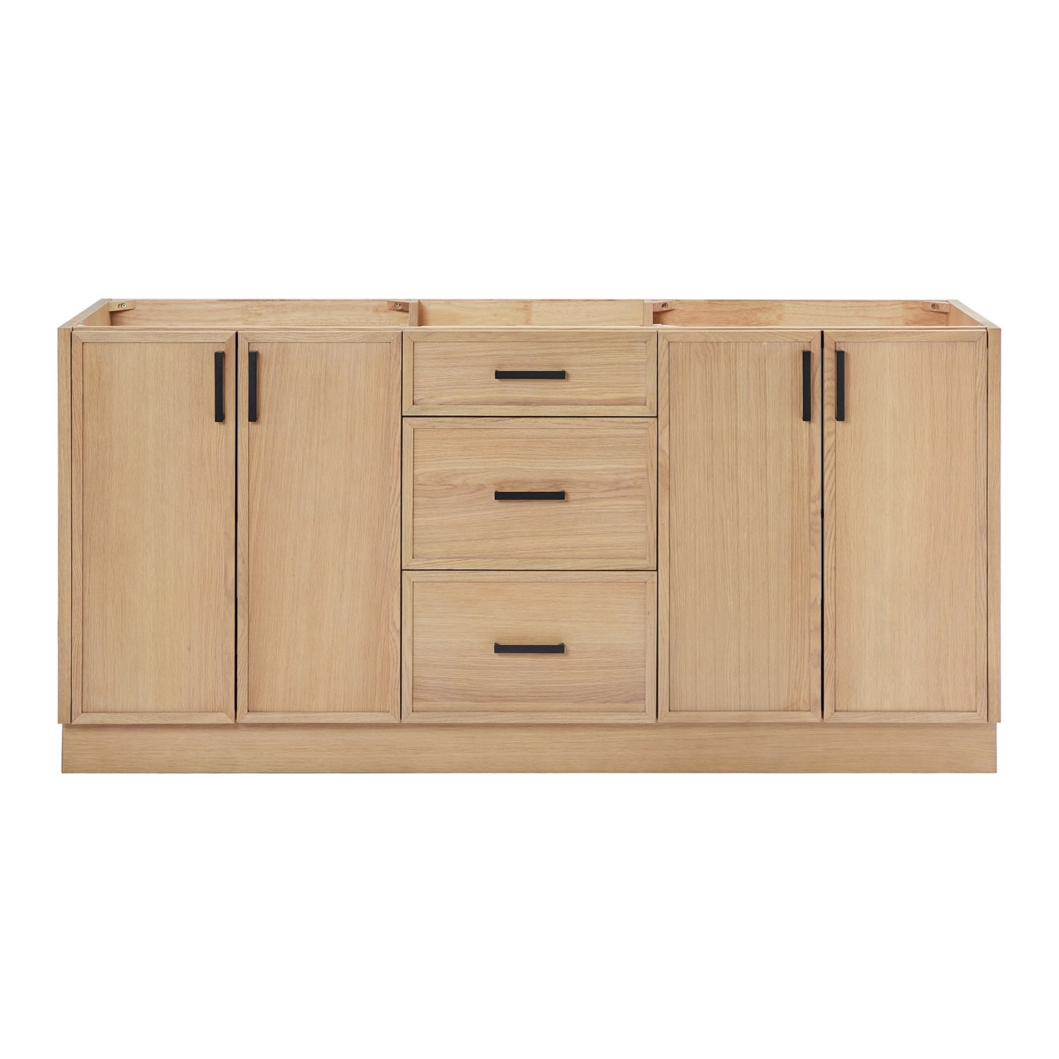 Kelly 72" White Oak Double Freestanding Vanity Cabinet