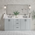 thumbnail image 1 of Ariel Kelly 72 Inch Double Oval Sink Bathroom Vanity With Carrara White Quartz Countertop 1.5 Inch Edge In Grey, 1 of 12