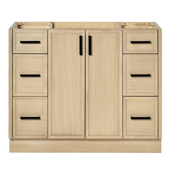Ariel Kelly 42 Inch Single Sink Base Cabinet In Oak
