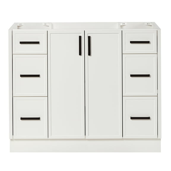 Ariel Kelly 42 Inch Single Sink Base Cabinet In White