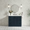 thumbnail image 1 of Ariel Kelly 43 Inch Single Rectangular Sink Bathroom Vanity With Pure White Quartz Countertop 1.5 Inch Edge In Midnight Blue, 1 of 12