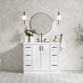 thumbnail image 1 of Ariel Kelly 43 Inch Single Rectangular Sink Bathroom Vanity With Pure White Quartz Countertop 1.5 Inch Edge In White, 1 of 12
