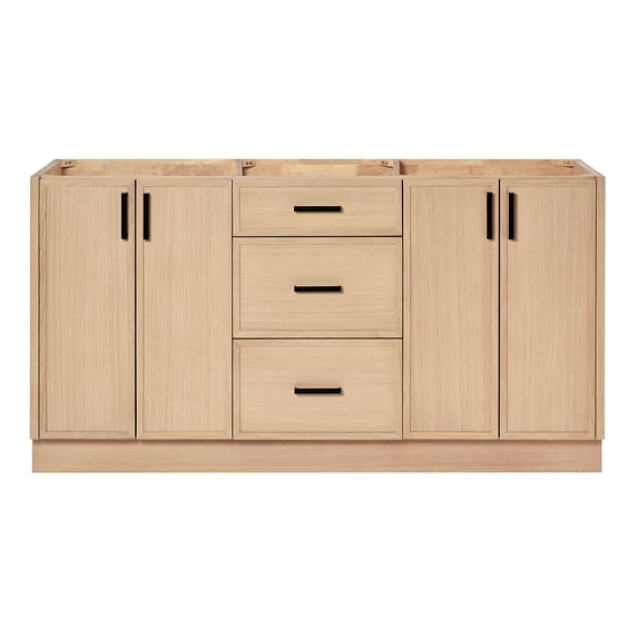 Ariel Kelly 66 Inch Double Sink Base Cabinet In Oak