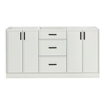 Ariel Kelly 66 Inch Double Sink Base Cabinet In White