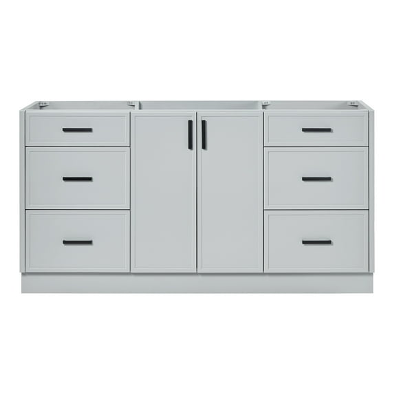 Ariel Kelly 66 Inch Single Sink Base Cabinet In Grey