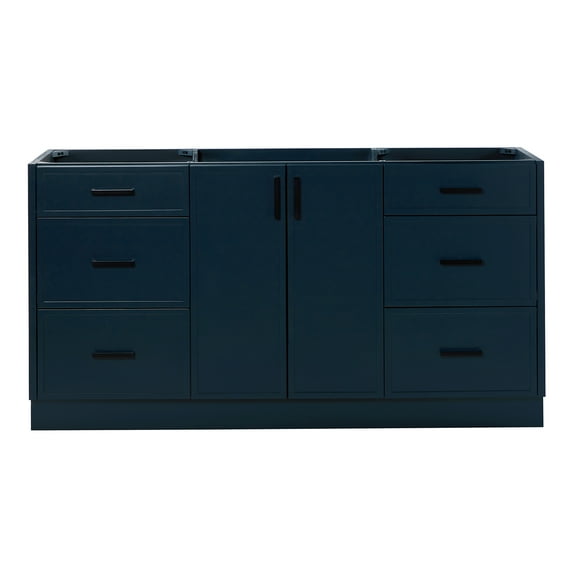 Ariel Kelly 66 Inch Single Sink Base Cabinet In Midnight Blue