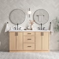 thumbnail image 1 of Ariel Kelly 67 Inch Double Rectangular Sink Bathroom Vanity With Pure White Quartz Countertop 1.5 Inch Edge In Oak, 1 of 12