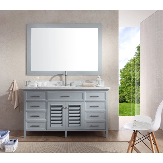Ariel Kensington 61 Inch Single Sink Vanity Set in Grey