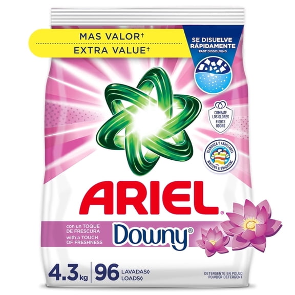 Ariel Laundry Detergent Powder With a Touch of Downy Freshness, 4.3 kg, 96 Loads