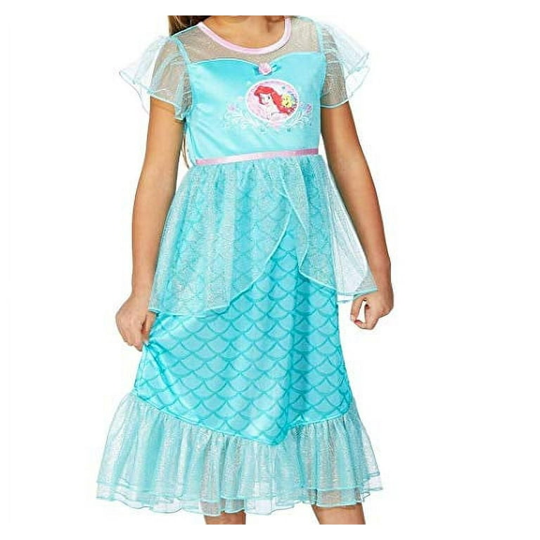 Ariel Little Mermaid and Flounder Satin and Tulle Fancy Nightgown Gown Size 4T