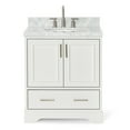 thumbnail image 1 of Ariel Stafford 30.5 In. Single Oval Sink Vanity With Carrara White Marble Countertop W/1.5" Edge In White, 1 of 11