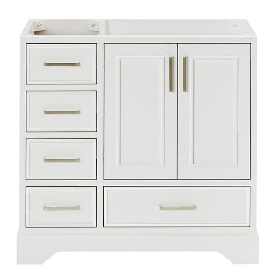 Ariel Stafford 36 Inch Single Sink Base Cabinet Right Offset In White