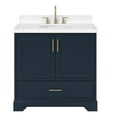 thumbnail image 1 of Ariel Stafford 36 Inch Single Oval Sink Vanity With White Quartz Countertop W/1.5" Edge In Midnight Blue, 1 of 9
