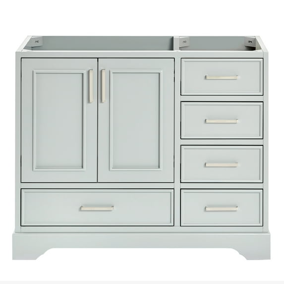 Ariel Stafford 42 Inch Single Sink Base Cabinet Left Offset In Grey