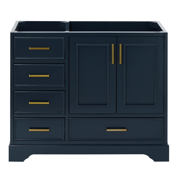 Ariel Stafford 42 Inch Single Sink Base Cabinet Right Offset In Midnight Blue