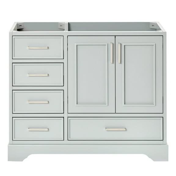 Ariel Stafford 42 Inch Single Sink Base Cabinet Right Offset In Grey