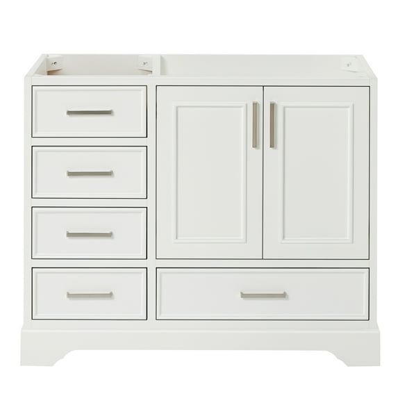 Ariel Stafford 42 Inch Single Sink Base Cabinet Right Offset In White
