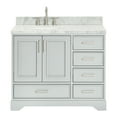 thumbnail image 1 of Ariel Stafford 43 Inch Single Left Offset Oval Sink Vanity With Carrara White Marble Countertop W/1.5" Edge In Grey, 1 of 11