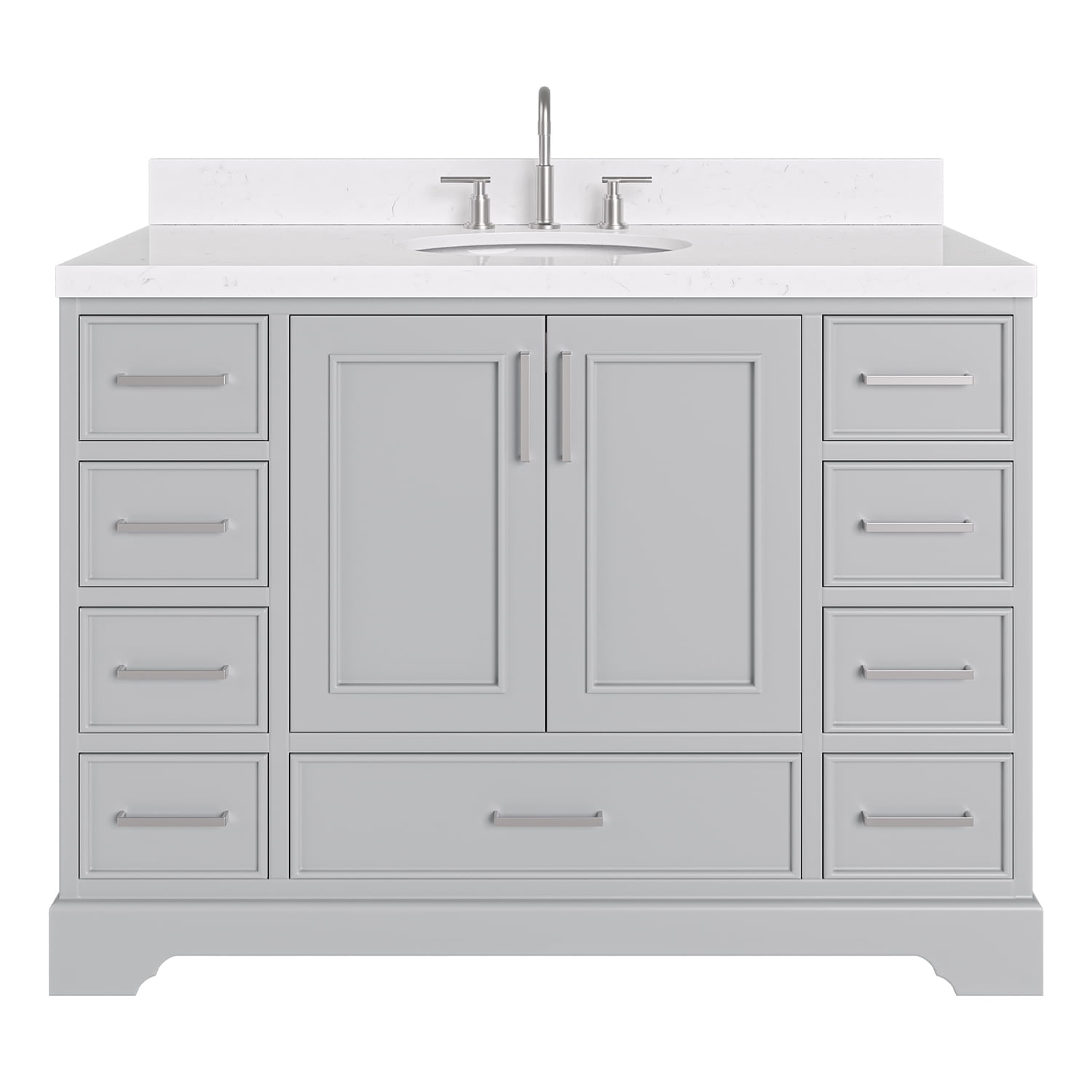 Stafford 48.25'' Gray Single Bathroom Vanity with Marble Top