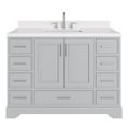 thumbnail image 1 of Ariel Stafford 48 Inch Single Rectangle Sink Bathroom Vanity With Carrara White Quartz Countertop 1.5 Edge In Grey, 1 of 9