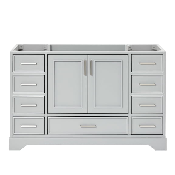 Ariel Stafford 54 Inch Single Sink Base Cabinet In Grey