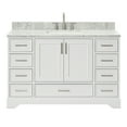 thumbnail image 1 of Ariel Stafford 55 Inch Single Rectangle Sink Vanity With Carrara White Marble Countertop W/0.75" Edge In White, 1 of 11