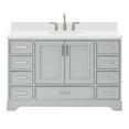 thumbnail image 1 of Ariel Stafford 55 Inch Single Oval Sink Vanity With White Quartz Countertop W/1.5" Edge In Grey, 1 of 10