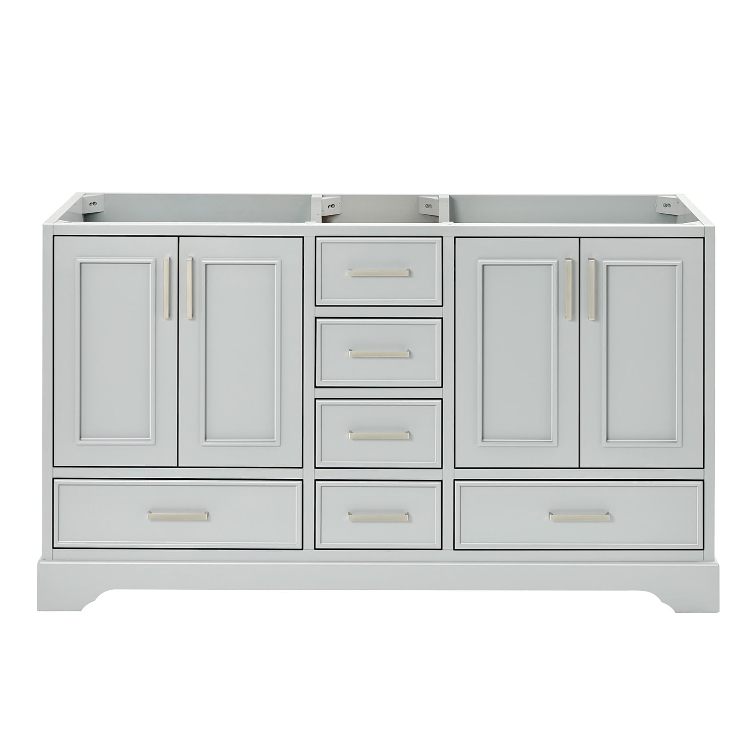 Stafford 61" Light Gray Wood Double Freestanding Vanity Cabinet