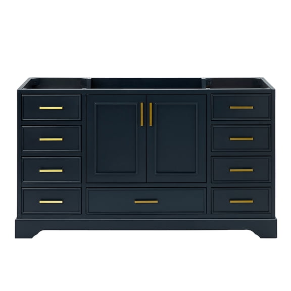 Ariel Stafford 60 Inch Single Sink Base Cabinet In Midnight Blue