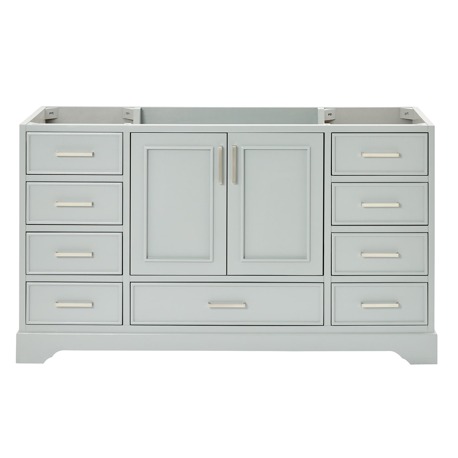 Stafford 61" Gray Hardwood Single Freestanding Vanity Cabinet