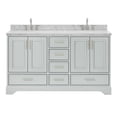 thumbnail image 1 of Ariel Stafford 61 Inch Double Oval Sink Vanity With Carrara White Marble Countertop W/1.5" Edge In Grey, 1 of 11