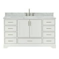 thumbnail image 1 of Ariel Stafford 61 Inch Single Oval Sink Vanity With Carrara White Marble Countertop W/0.75" Edge In White, 1 of 11