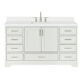 thumbnail image 1 of Ariel Stafford 61 Inch Single Rectangle Sink Vanity With White Quartz Countertop W/1.5" Edge In White, 1 of 11