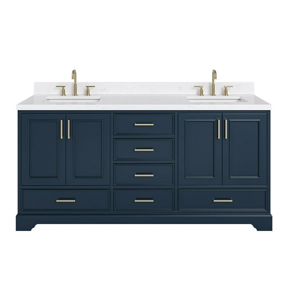 Ariel M072dcqrvo Stafford 72" Free Standing Double Basin Vanity Set - Blue