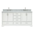thumbnail image 1 of Ariel Stafford 73 Inch Double Oval Sink Vanity With Carrara White Marble Countertop W/0.75" Edge In White, 1 of 11
