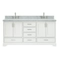 thumbnail image 1 of Ariel Stafford 73 Inch Double Oval Sink Vanity With Carrara White Marble Countertop W/1.5" Edge In White, 1 of 11
