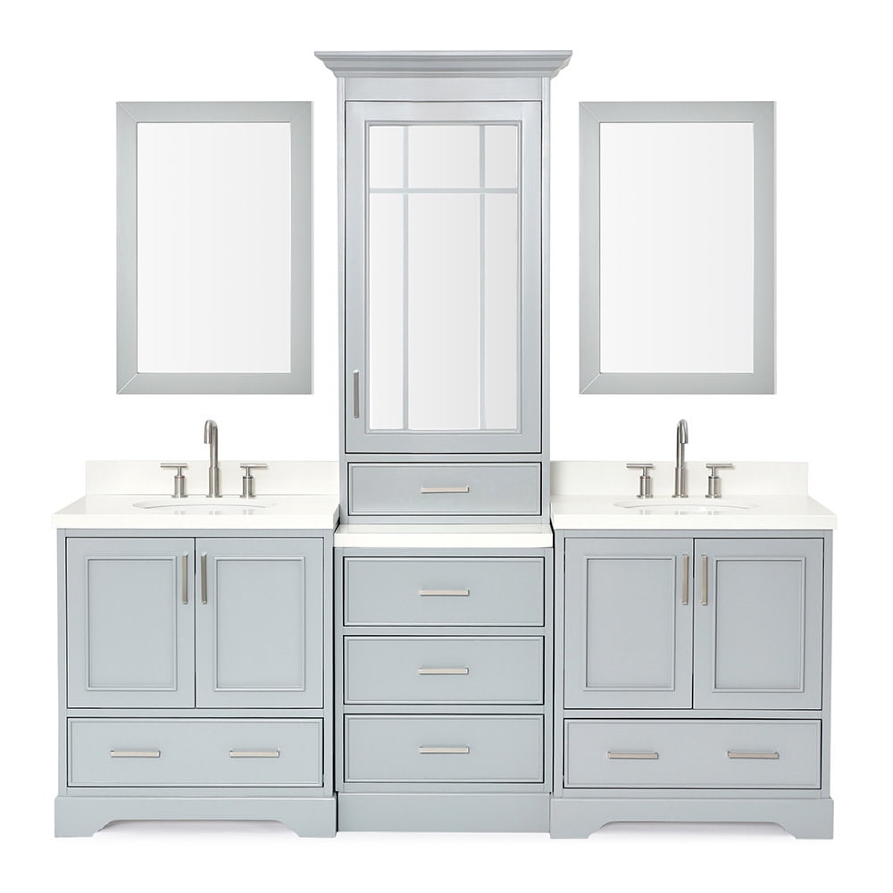 Ariel M085D-GRY Stafford 84" Free Standing Double Basin Vanity Set - Grey