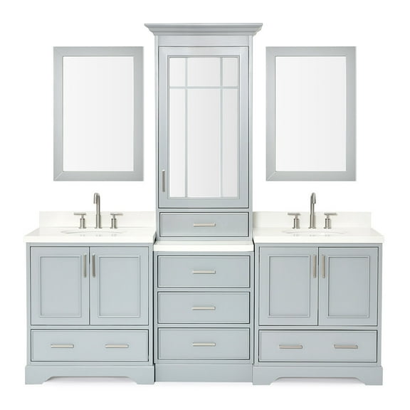 Ariel M085d Stafford 84" Free Standing Double Basin Vanity Set - Grey