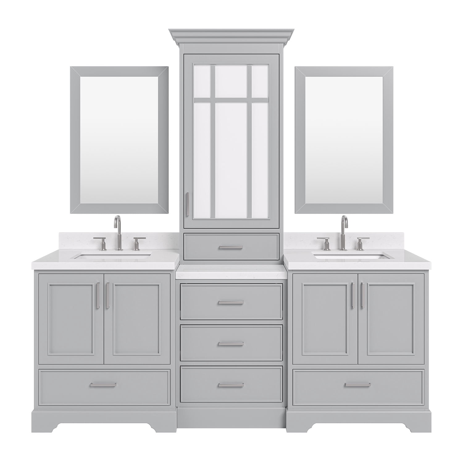 Ariel M085dcqr Stafford 84" Free Standing Double Basin Vanity Set